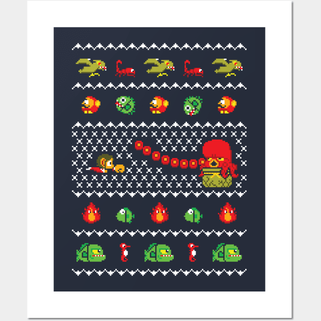 Alex Kidd In Christmas World - Gaming Ugly Sweater, Christmas Sweater & Holiday Sweater Wall Art by RetroReview